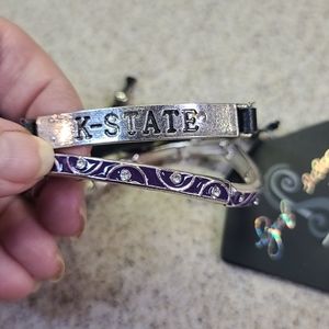 K - STATE  2 Bracelets.  1 Purple/ 1 Leather